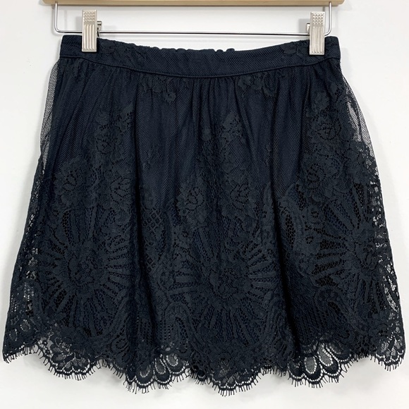 NWT Forever 21 Black Lace Skater Skirt - Picture 2 of 11